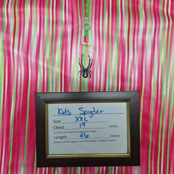 Spyder‎ Kids XXL Long Sleeve Fishing Shirt Pink Stripe Quarter Zip Girl Teen - Picture 5 of 10
